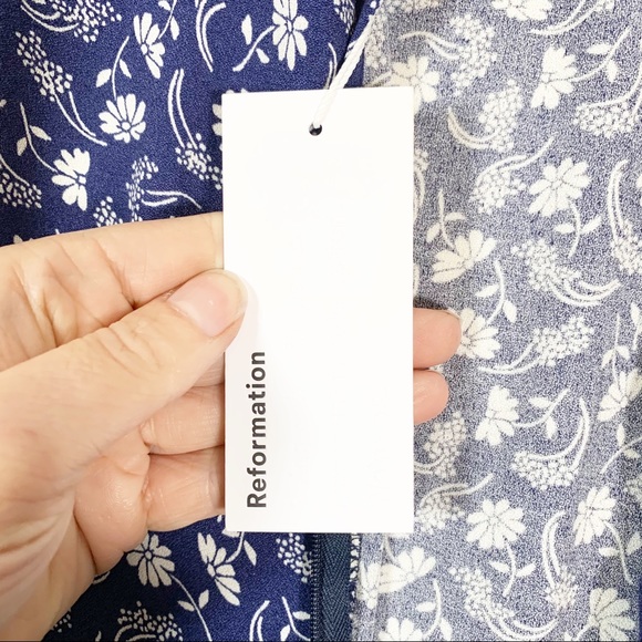 Reformation Blue Moon Dress Monterey Size 10 NWT - Picture 10 of 11